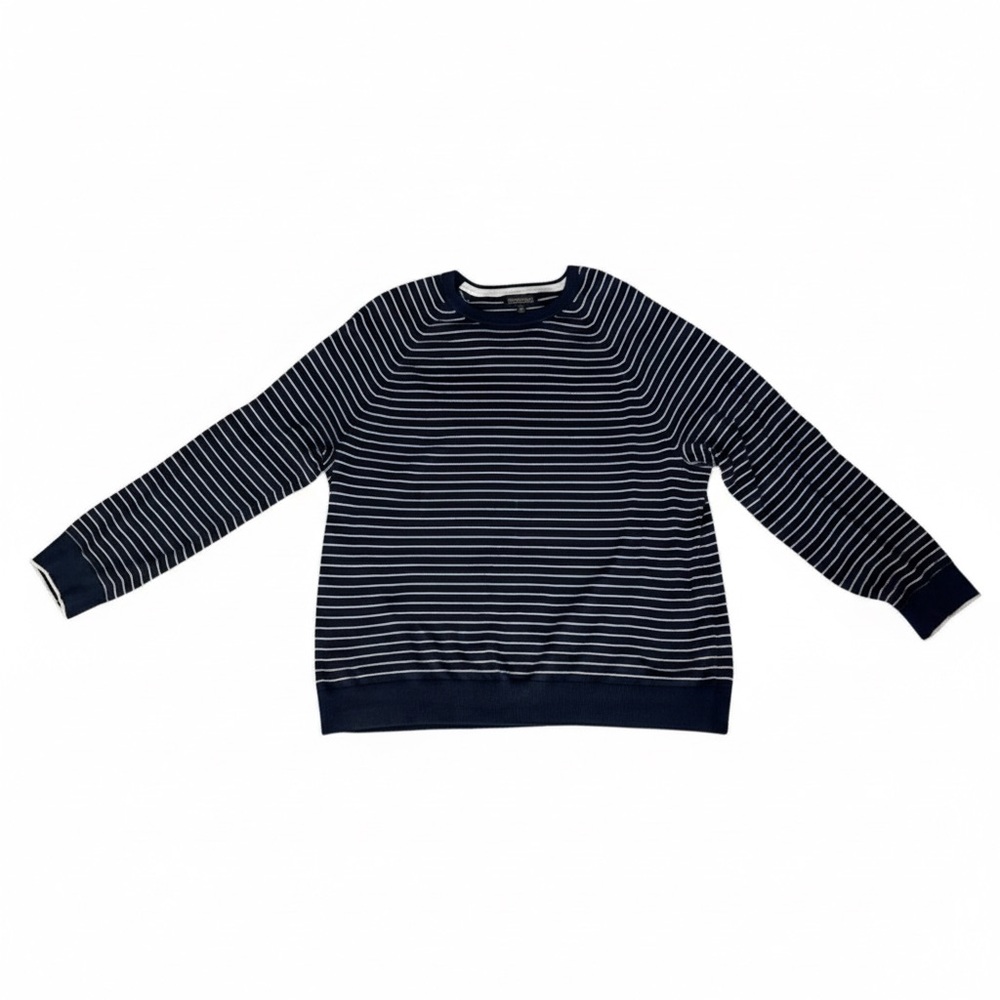 Banana Republic Blue and Grey Crewneck Sweater Cotton Cashmere size XL Cashmere